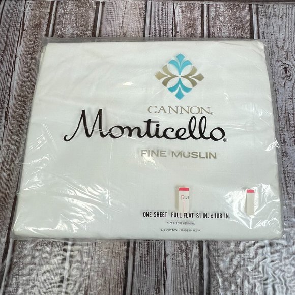 Cannon Bedding Vintage Cannon Monticello Fine Muslin Full Flat One